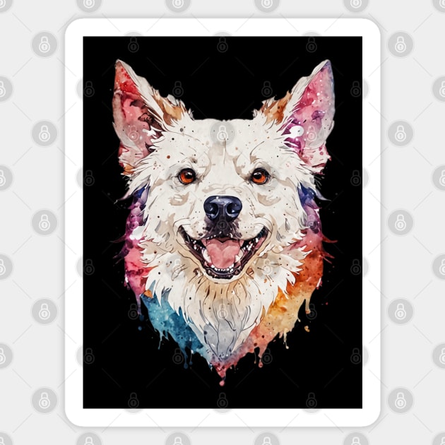 Colorful water paint style dog Magnet by T-Shirt Paradise